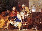 LE BRUN, Charles Holy Family with the Adoration of the Child s oil painting on canvas